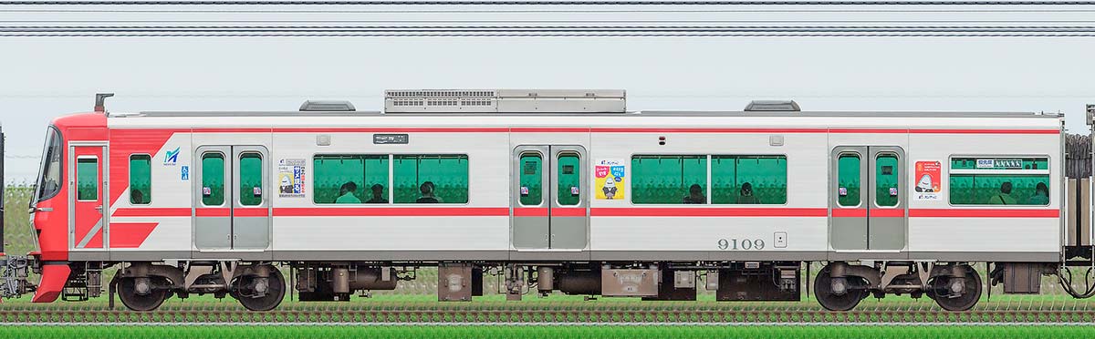 名鉄9100系（4次車）ク9109山側の側面写真
