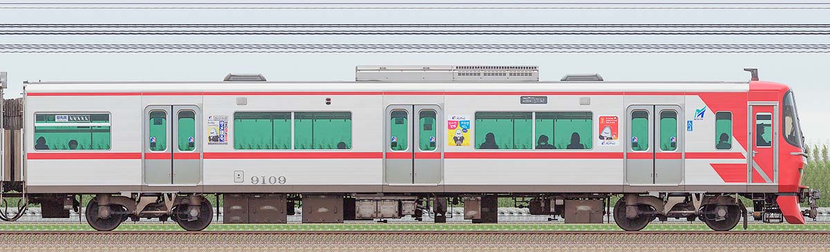 名鉄9100系（4次車）ク9109海側の側面写真