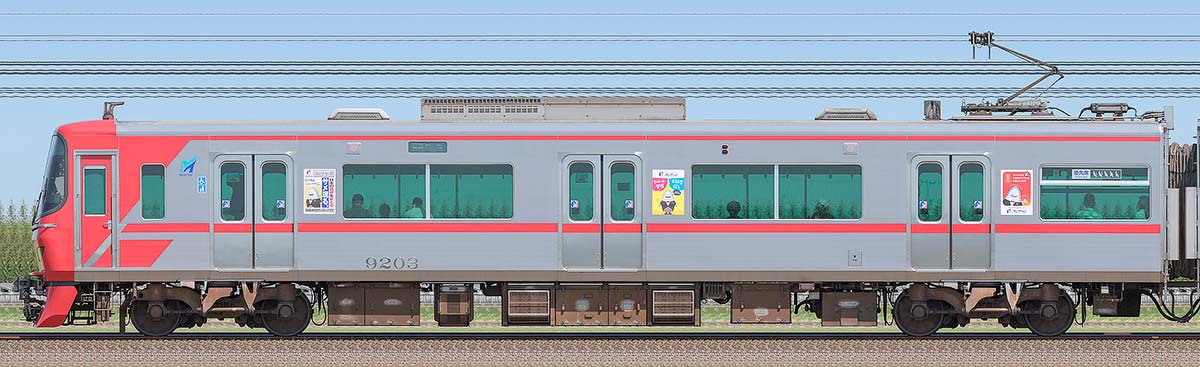 名鉄9100系（1次車）モ9203海側の側面写真