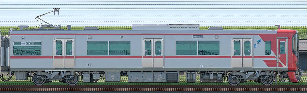 名鉄9100系(5次車)モ9222山側の側面写真