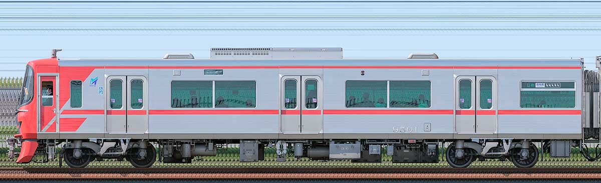 名鉄9500系ク9501の側面写真 Railfile Jp 鉄道車両サイドビューの図鑑