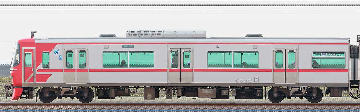 名鉄9500系（3次車）ク9507山側の側面写真