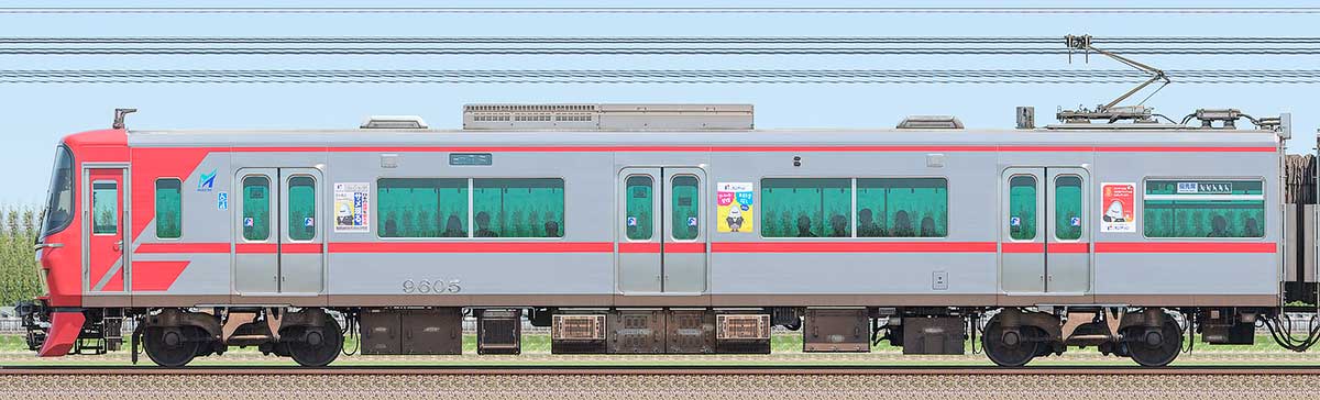 名鉄9500系（2次車）モ9605海側の側面写真