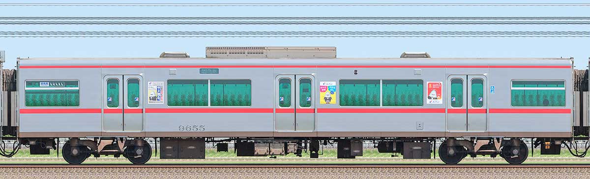 名鉄9500系（2次車）サ9655海側の側面写真