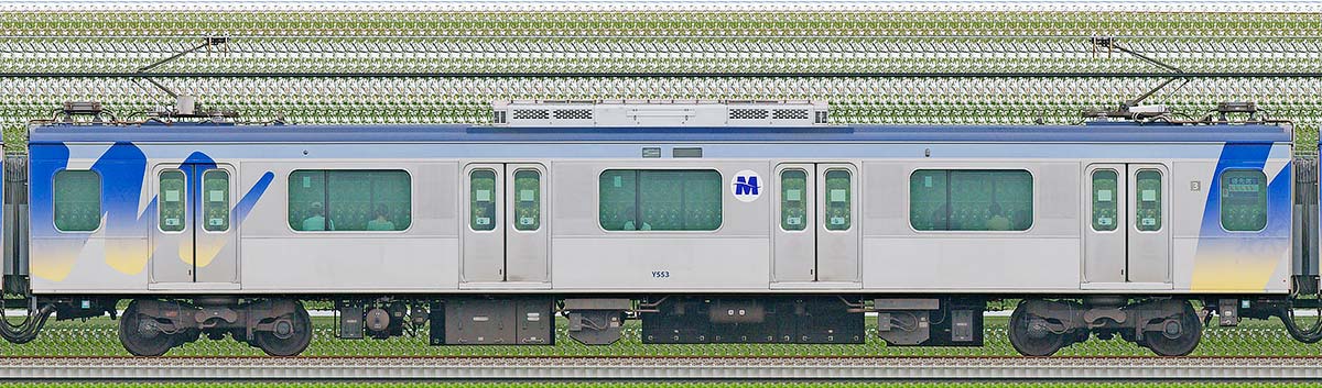 横浜高速鉄道Y500系デハY553山側の側面写真