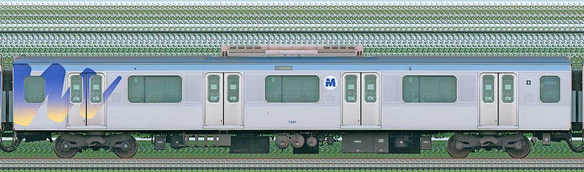 横浜高速鉄道Y500系サハY567山側の側面写真