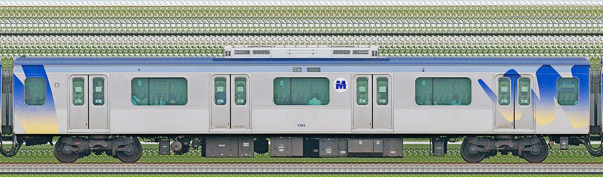 横浜高速鉄道Y500系デハY583山側の側面写真