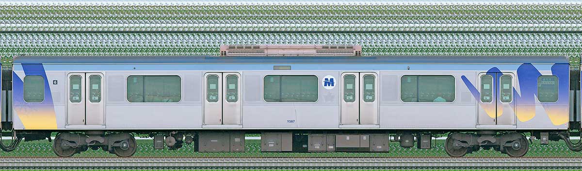 横浜高速鉄道Y500系デハY587山側の側面写真