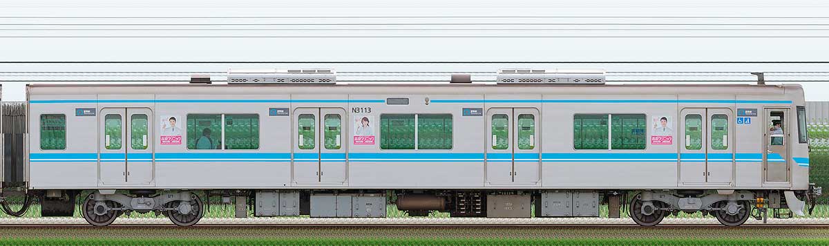 名古屋市交通局N3000形N3113海側の側面写真