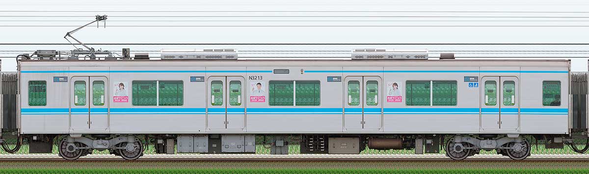 名古屋市交通局N3000形N3213海側の側面写真