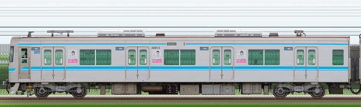 名古屋市交通局N3000形N3813海側の側面写真