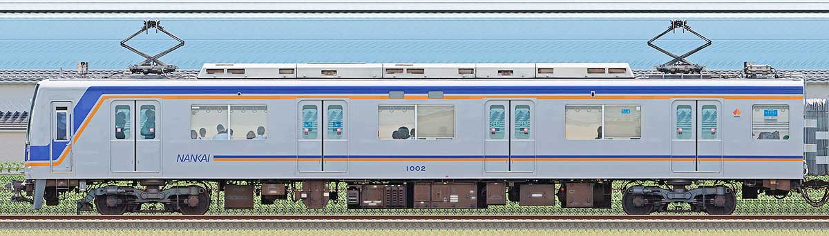南海1000系（2次車）モハ1002海側の側面写真