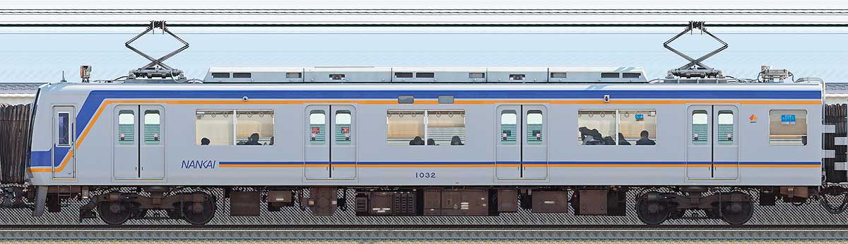 南海1000系（1次車）モハ1032海側の側面写真