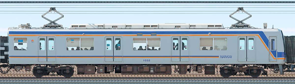 南海1000系（1次車）モハ1032山側の側面写真