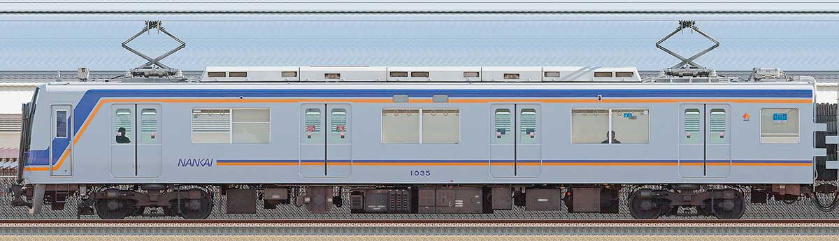 南海1000系（2次車）モハ1035海側の側面写真