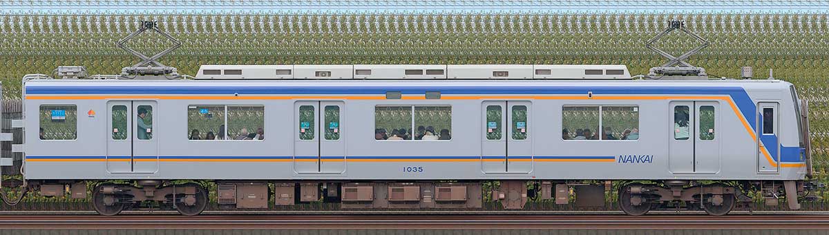 南海1000系（2次車）モハ1035山側の側面写真