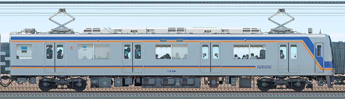 南海1000系（3次車）モハ1036山側の側面写真