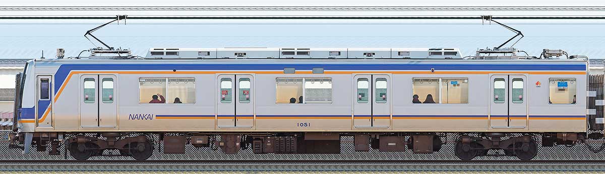 南海1000系（6次車）モハ1051海側の側面写真