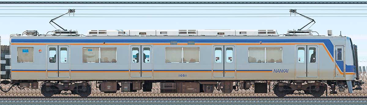南海1000系（6次車）モハ1051山側の側面写真