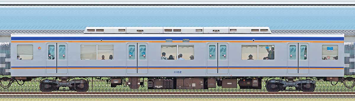 南海1000系（2次車）モハ1102海側の側面写真
