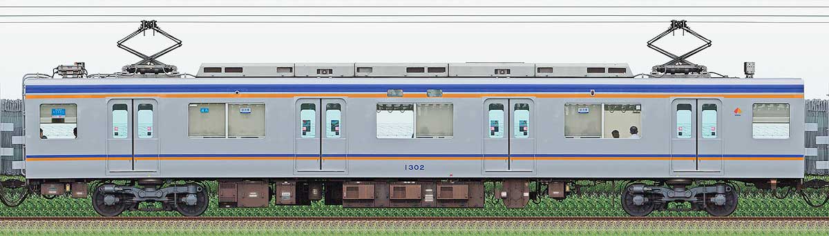 南海1000系（2次車）モハ1302山側の側面写真
