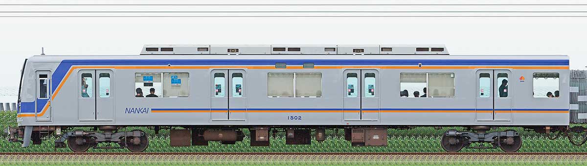 南海1000系（2次車）クハ1502山側の側面写真