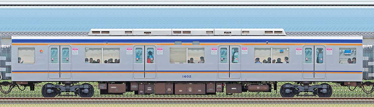 南海1000系（2次車）サハ1602海側の側面写真