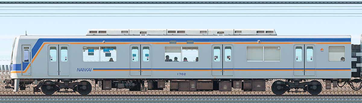 南海1000系（1次車）クハ1702山側の側面写真