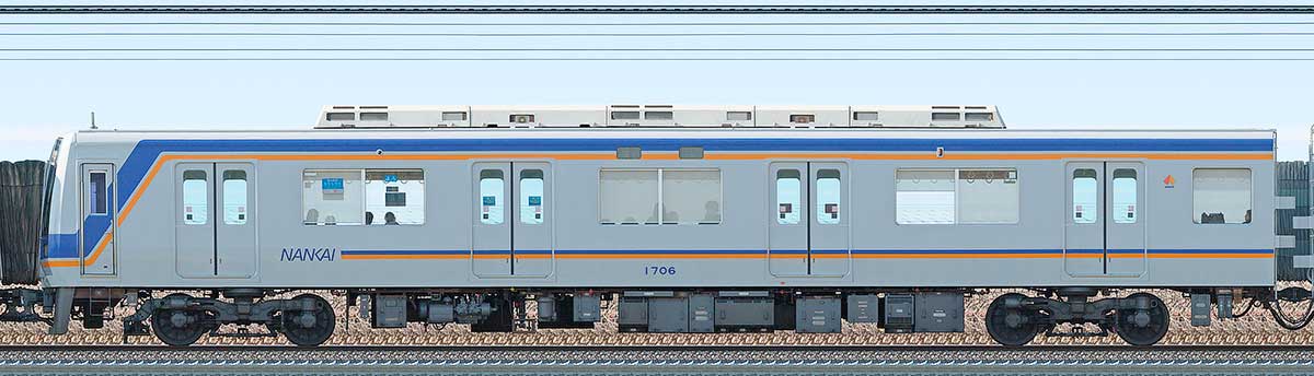 南海1000系（3次車）クハ1706山側の側面写真