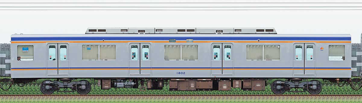 南海1000系（2次車）サハ1802山側の側面写真