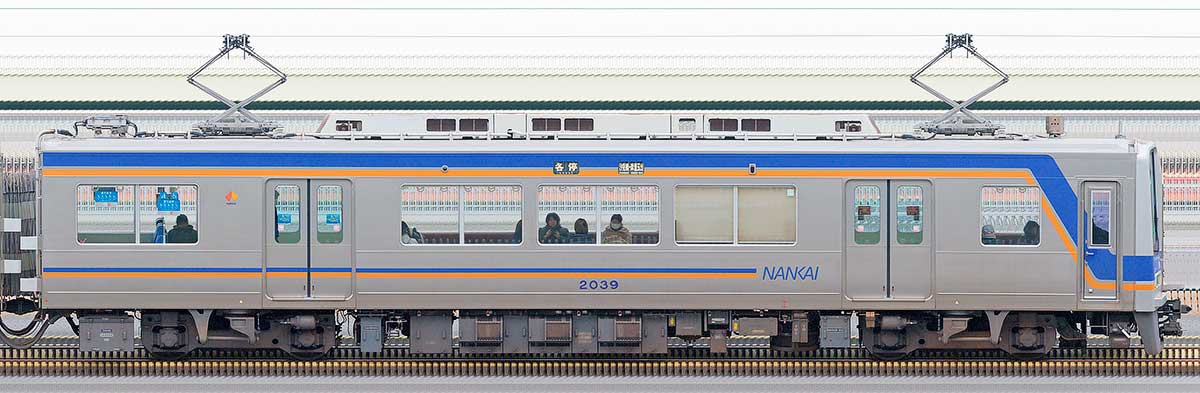 南海2000系モハ2039山側の側面写真