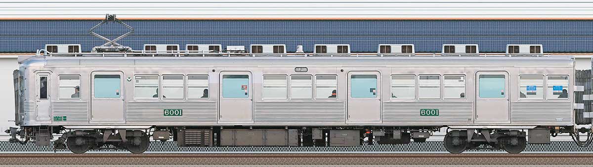 南海6000系「復活デザイン車両」モハ6001海側の側面写真