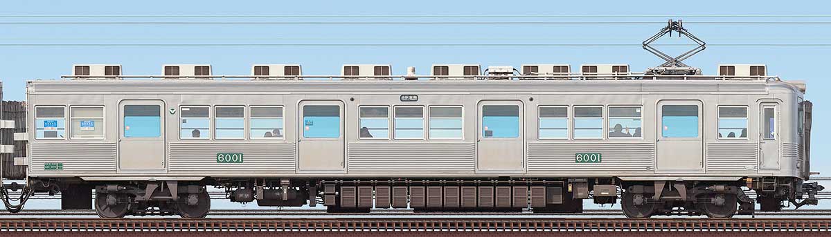 南海6000系「復活デザイン車両」モハ6001山側の側面写真