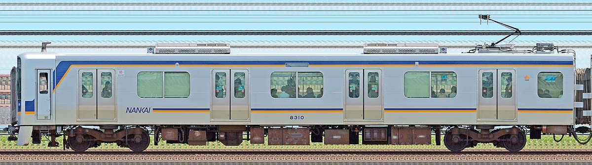 南海8300系5次車モハ8310海側の側面写真