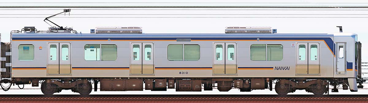 南海8300系5次車モハ8310山側の側面写真