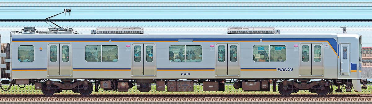 南海8300系5次車モハ8410海側の側面写真