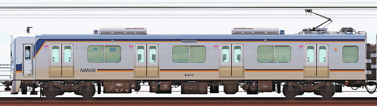 南海8300系5次車モハ8410山側の側面写真