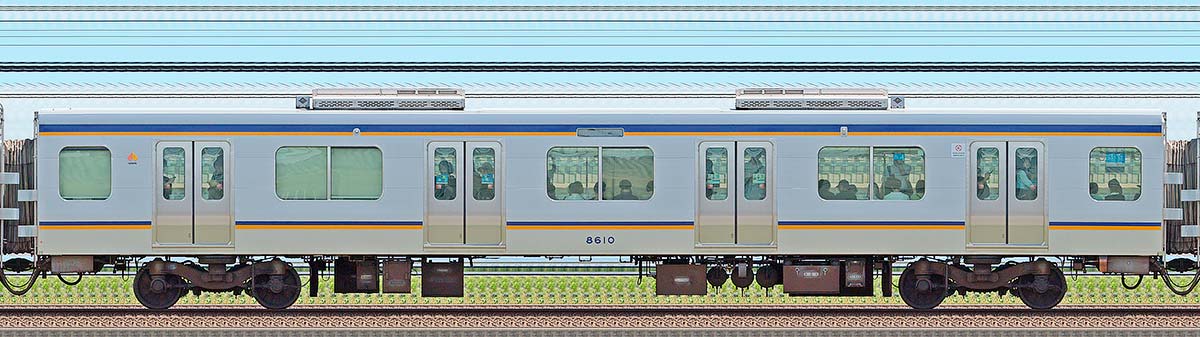 南海8300系5次車サハ8610海側の側面写真