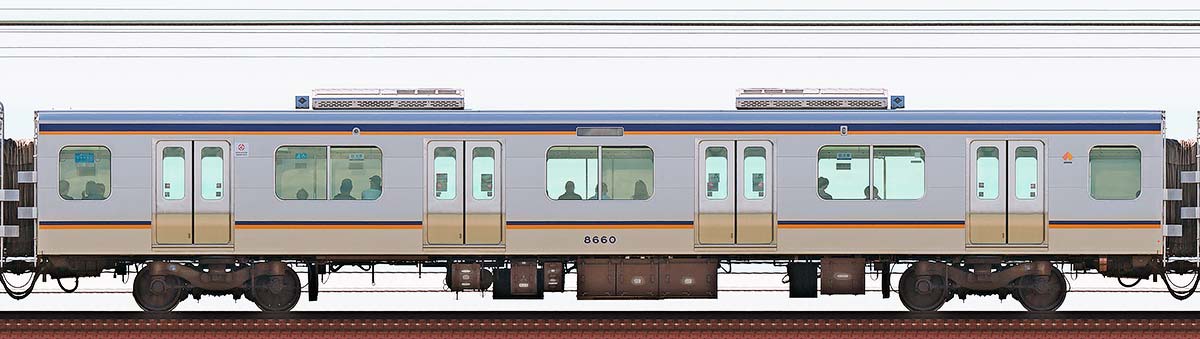 南海8300系5次車サハ8660山側の側面写真