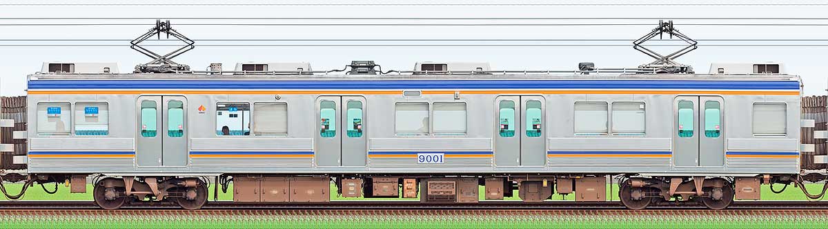 南海9000系モハ9001山側の側面写真