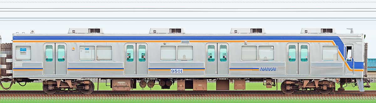 南海9000系クハ9501山側の側面写真