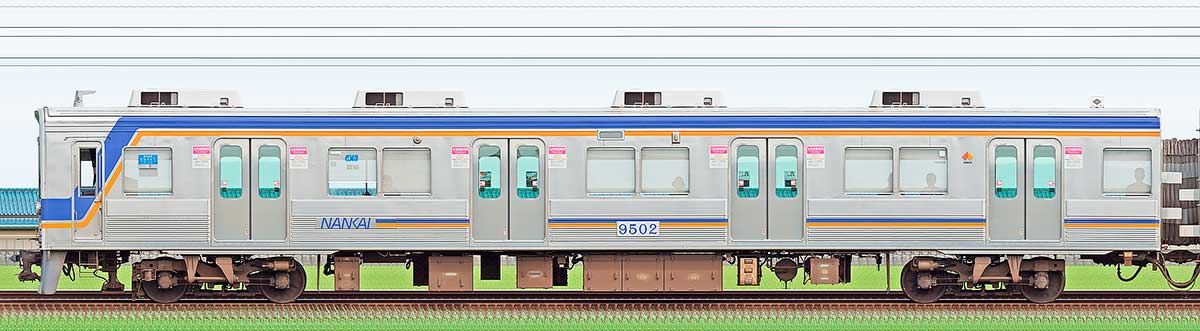 南海9000系クハ9502山側の側面写真