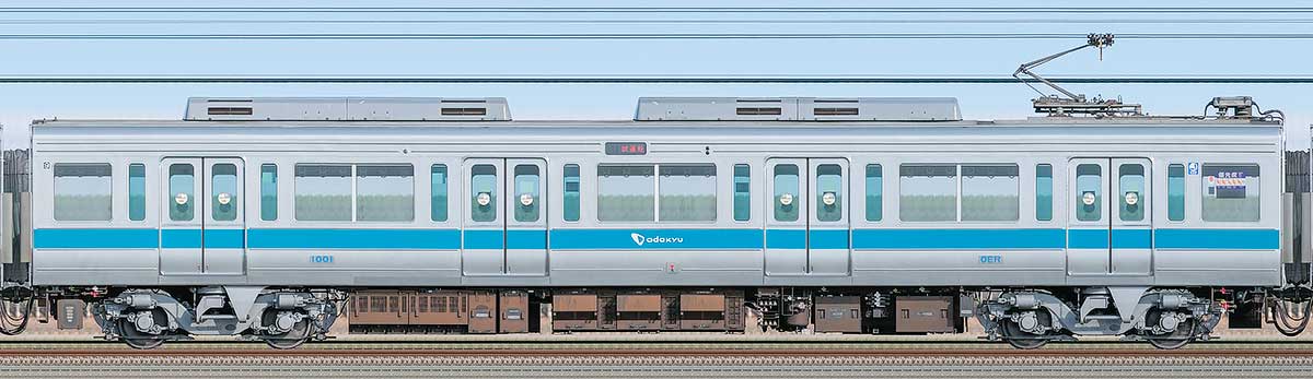 小田急1000形デハ1001山側の側面写真
