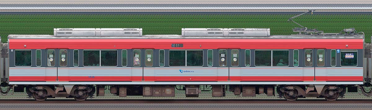 小田急1000形デハ1016「アレグラ号」カラー山側の側面写真