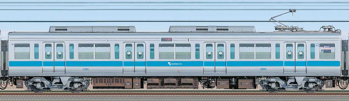 小田急1000形デハ1101山側の側面写真