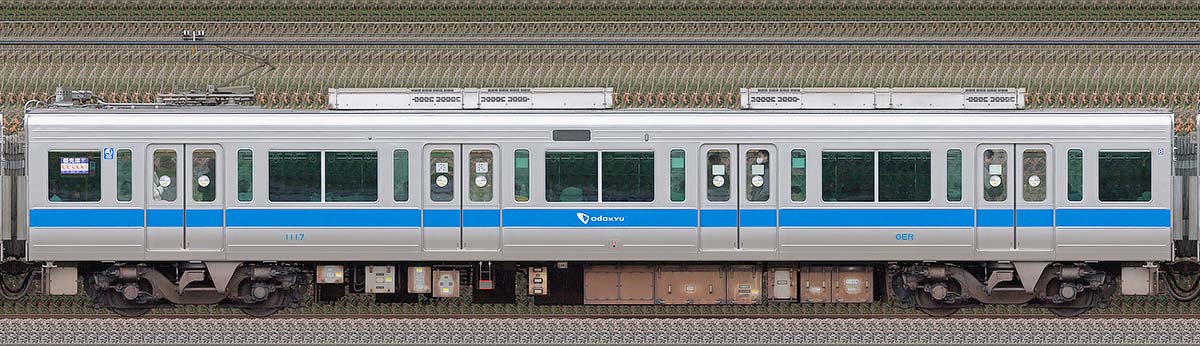 小田急1000形デハ1117（リニューアル車）海側の側面写真