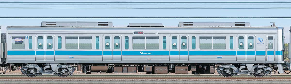小田急1000形クハ1151山側の側面写真