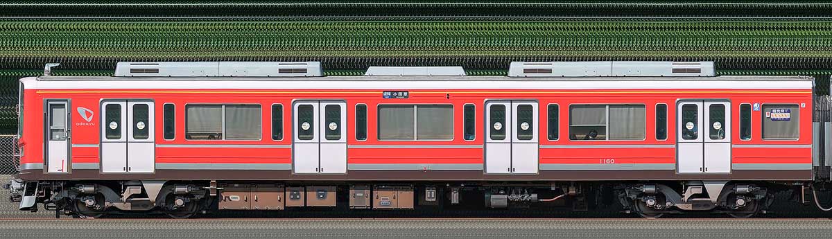 小田急1000形クハ1160（レーティッシュ鉄道色）海側の側面写真
