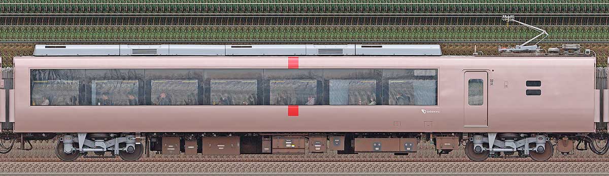 小田急30000形ロマンスカー「EXE」デハ30005山側の側面写真