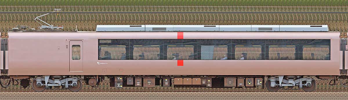 小田急30000形ロマンスカー「EXE」デハ30005海側の側面写真